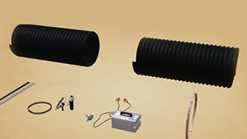 Electro-fusion blet connection for Metal reinforc spirally corrugated PE pipe